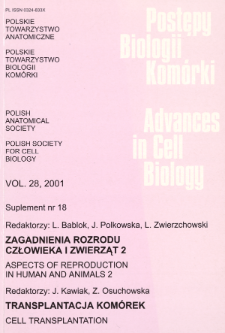 Postępy biologii kom&oacute;rki, Tom 28 supl. 18, 2001