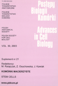 Postępy biologii kom&oacute;rki, Tom 30 supl. 21, 2003