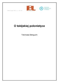 O tokijskiej polonistyce