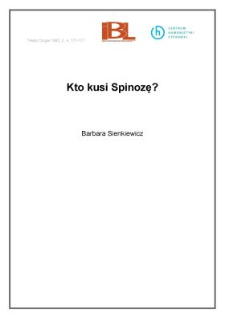 Kto kusi Spinozę?
