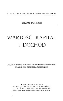 Wartość kapitał i doch&oacute;d