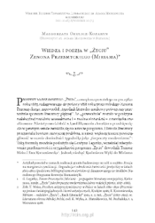 Wiedza i poezja w &bdquo;Życiu&rdquo; Zenona Przesmyckiego (Miriama)