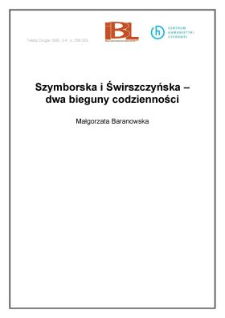 Szymborska i Świrszczyńska - dwa bieguny codzienności