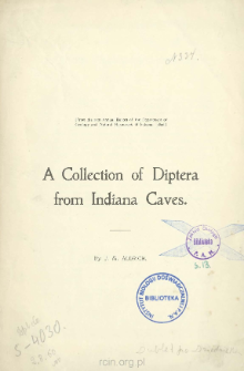 A collection of diptera from Indiana Caves