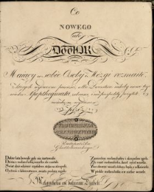Co nowego abo dwor maiący w sobie osoby i mózgi rozmaite : z ktorych wydworne powieści , albo dworstwa iakoby nowe tego wieku Apopthegmata, zebrane i na pospolity pozytek i uciechę są wydane