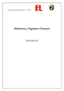 Mickiewicz, Napoleon i Francuzi