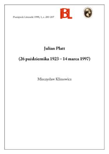 Julian Platt (26 października 1923 - 14 marca 1997)