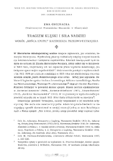 Tragizm klęski i siła nadziei (wok&oacute;ł &bdquo;Końca epopei&rdquo; Kazimierza Przerwy-Tetmajera)