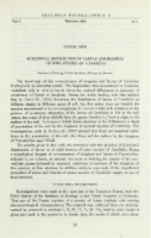Horizontal distribution of larvae and imagines of some species of Carabidae