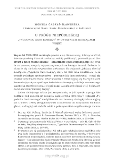 U progu Niepodległej. &bdquo;Tygodnik Ilustrowany&rdquo; w ostatnich miesiącach wojny
