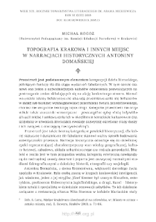 Topografia Krakowa i innych miejsc w narracjach historycznych Antoniny Domańskiej