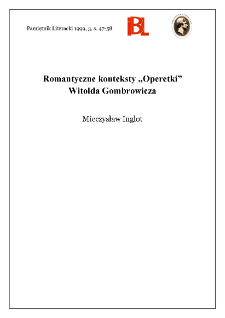 Romantyczne konteksty "Operetki" Witolda Gombrowicza