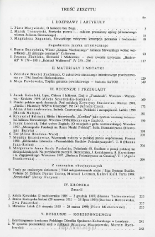 Pamiętnik Literacki, Z. 4 (1999), Treść zeszytu