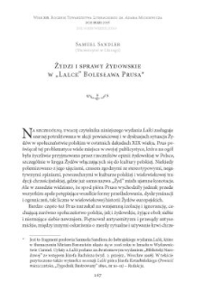 Żydzi i sprawy żydowskie w &bdquo;Lalce&rdquo; Bolesława Prusa
