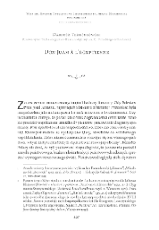 Don Juan &agrave; l&rsquo;&eacute;gyptienne