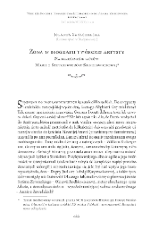 Żona w biografii tw&oacute;rczej artysty. Na marginesie list&oacute;w Marii z Szetkiewicz&oacute;w Sienkiewiczowej