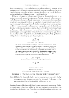 Rycerze w polskiej prozie drugiej połowy XIX wieku. Rec.: Elżbieta Flis-Czerniak, Błędni rycerze i nauczyciele rozumności. Dialogi z&nbsp;romantyzmem w literaturze polskiej lat 1864&ndash;1918, Lublin 2015