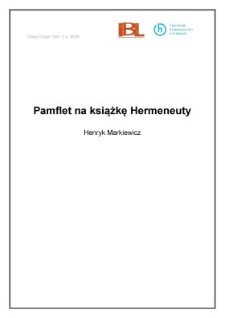 Pamflet na książkę Hermeneuty