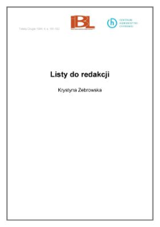 Listy do redakcji