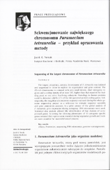 Sequencing of the largest chromosome of Paramecium tetraurelia