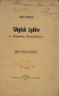 Ubytek żydów w Księstwie Poznańskiem