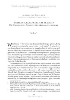 Przekład, parafraza czy plagiat? &bdquo;Nie-Boska komedia&rdquo; Zygmunta Krasińskiego po angielsku