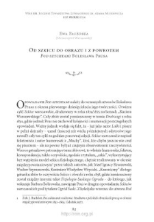 Od szkicu do obrazu i z powrotem. &bdquo;Pod szychtami&rdquo; Bolesława Prusa