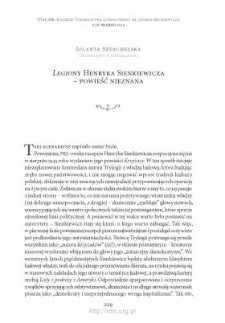 &bdquo;Legiony&rdquo; Henryka Sienkiewicza &ndash; powieść nieznana