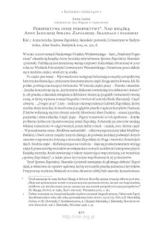 Perspektywa innej perspektywy. Nad książką Anny Janickiej &bdquo;Sprawa Zapolskiej. Skandale i polemiki&rdquo;. Rec.: Anna Janicka, &bdquo;Sprawa Zapolskiej. Skandale i polemiki&rdquo;, Białystok 2013