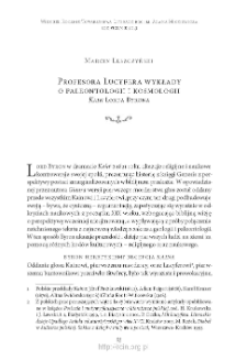 Profesora Lucyfera wykłady o paleontologii i kosmologii. &bdquo;Kain&rdquo; Lorda Byrona