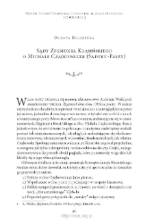 Sądy Zygmunta Krasińskiego o Michale Czajkowskim (Sadyku-Paszy)