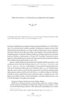 Sprostowania i dopełnienia sienkiewiczowskie