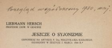 Jeszcze o syjonizmie : odpowiedź na artykuł p. dra Mieczysława Kahanego ogłoszony w zeszycie z marca 1930 r.