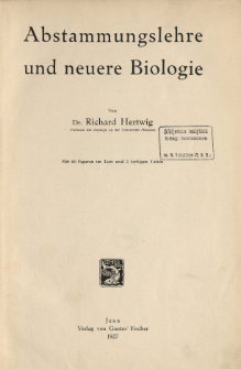 Abstammungslehre und neuere Biologie