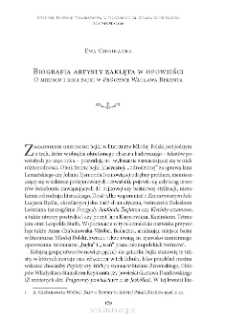 Biografia artysty zaklęta w opowieści. O miejscu i roli bajki w &bdquo;Pr&oacute;chnie&rdquo; Wacława Berenta