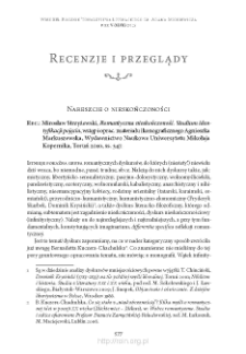 Nareszcie o nieskończoności. Rec.: Mirosław Strzyżewski, &bdquo;Romantyczna nieskończoność. Studium identyfikacji pojęcia&rdquo;, Toruń 2010