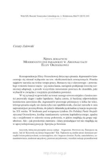 &bdquo;Nędza bogatych&rdquo;. Modernistyczne paradoksy w &bdquo;Argonautach&rdquo; Elizy Orzeszkowej