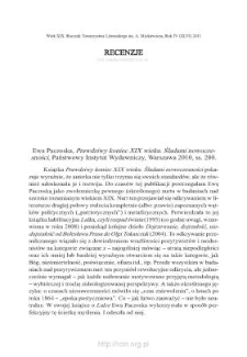 Ewa Paczoska, &bdquo;Prawdziwy koniec XIX wieku. Śladami nowoczesności&rdquo;, Warszawa 2010
