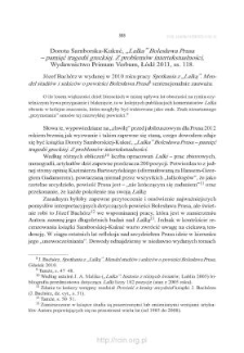 Dorota Samborska-Kukuć, &bdquo;&laquo;Lalka&raquo; Bolesława Prusa &ndash; pamięć tragedii greckiej. Z problem&oacute;w intertekstualności&rdquo;, Ł&oacute;dź 2011