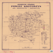 Wojew&oacute;dztwo poznańskie, powiat Krotoszyn : mapa administracyjna i komunikacyjna