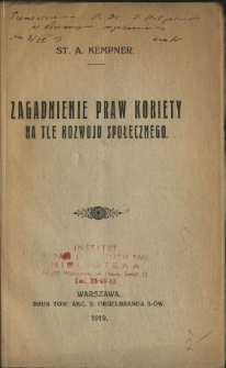 Zagadnienie praw kobiet na tle rozwoju społecznego