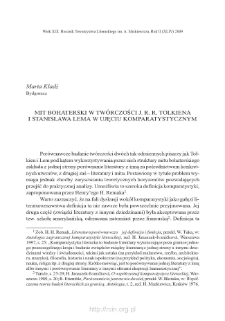 Mit bohaterski w tw&oacute;rczości J.R.R. Tolkiena i Stanisława Lema w ujęciu komparatystycznym