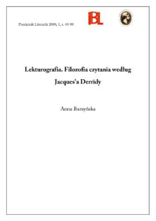 Lekturografia : filozofia czytania według Jacques'a Derridy