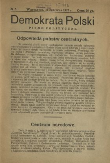 Demokrata Polski : pismo polityczne 1917 N.3