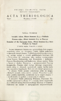 Remains of the European bison, Bison bonasus (L.), from Podhale in Poland