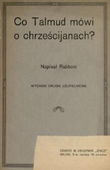 Co Talmud m&oacute;wi o chrześcijanach?