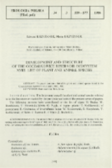 Development and structure of the Goczałkowice reservoir ecosystem. 18, List of plant and animal species