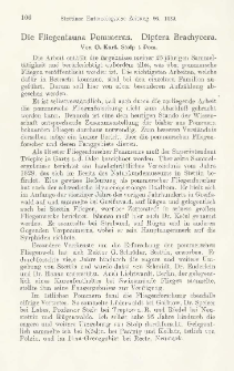 Die Fliegenfauna Pommerns: Diptera Brachycera