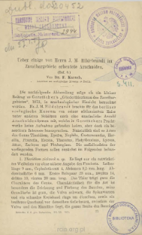 Ueber einige von Herrn J. M. Hildebrandt im Zanzibargebiete erbentete Arachniden