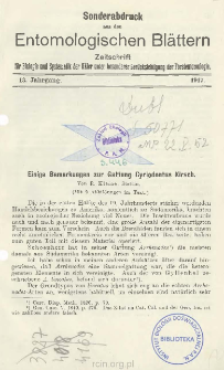 Einige Bemerkungen zur Gattung Cyriodontus Kirsch